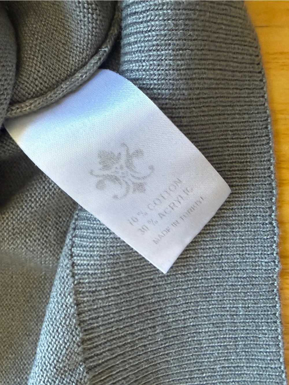 Luciano Visconti 100% Merino Wool V Neck Sweater Gray Men’s XL Lightweight